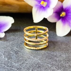 🦋LAST🦋 NWT Sterling Forever 14k Gold Plated Stacking Ring, Size 8